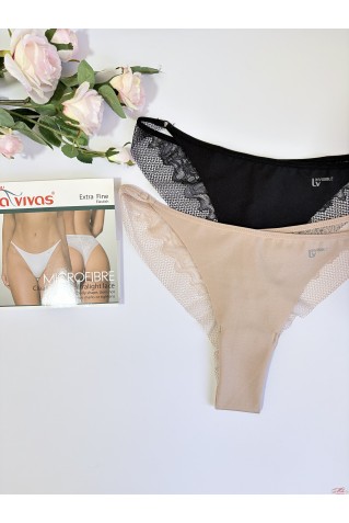 Женские трусики бразилиана с кружевом La Vivas 10228